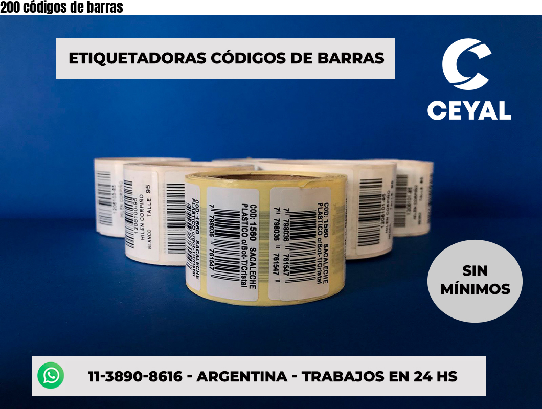 200 códigos de barras