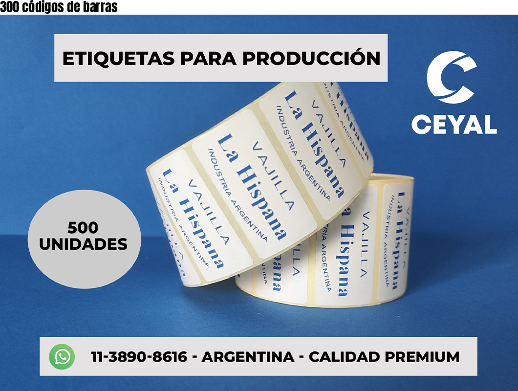300 códigos de barras