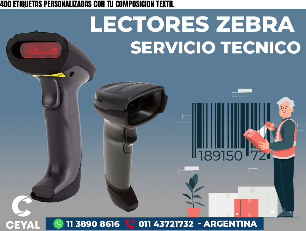 400 ETIQUETAS PERSONALIZADAS CON TU COMPOSICION TEXTIL