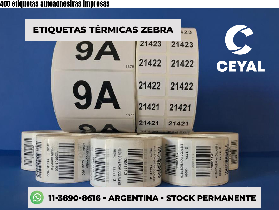 400 etiquetas autoadhesivas impresas