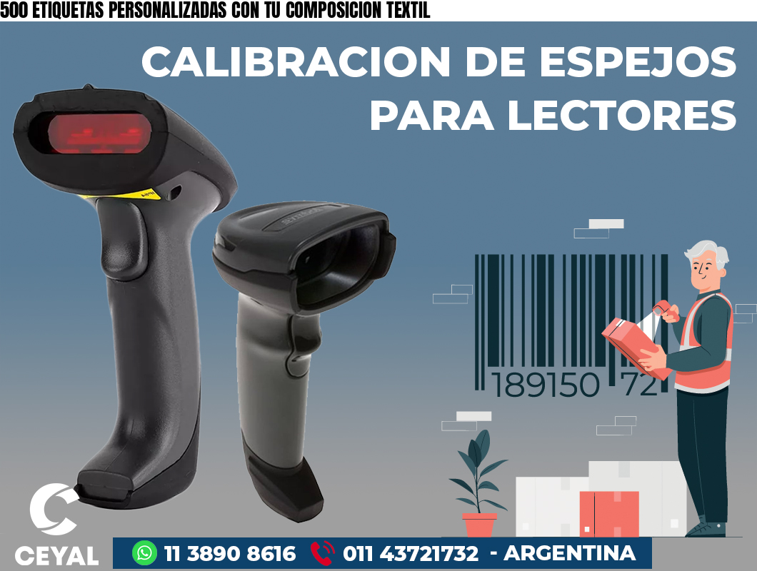 500 ETIQUETAS PERSONALIZADAS CON TU COMPOSICION TEXTIL
