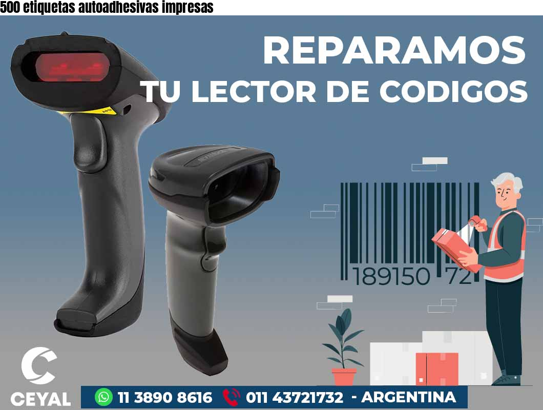 500 etiquetas autoadhesivas impresas