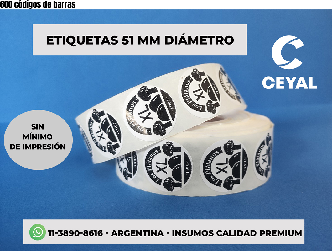 600 códigos de barras