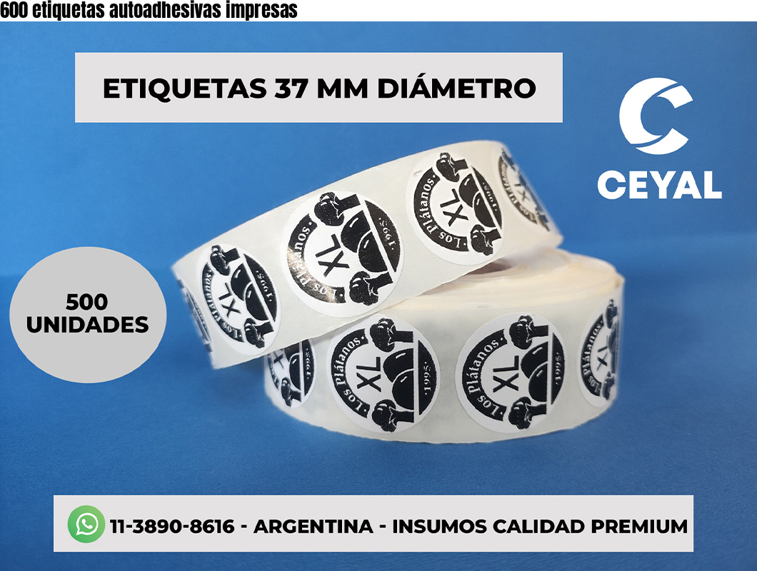 600 etiquetas autoadhesivas impresas