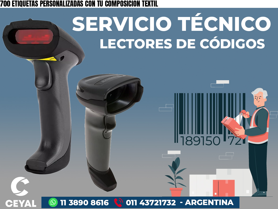 700 ETIQUETAS PERSONALIZADAS CON TU COMPOSICION TEXTIL