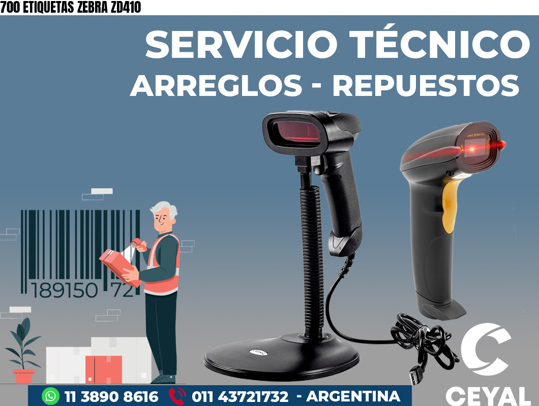 700 ETIQUETAS ZEBRA ZD410