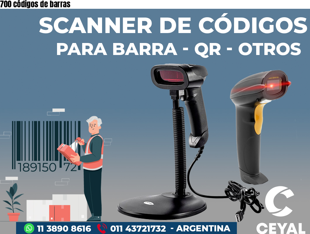 700 códigos de barras