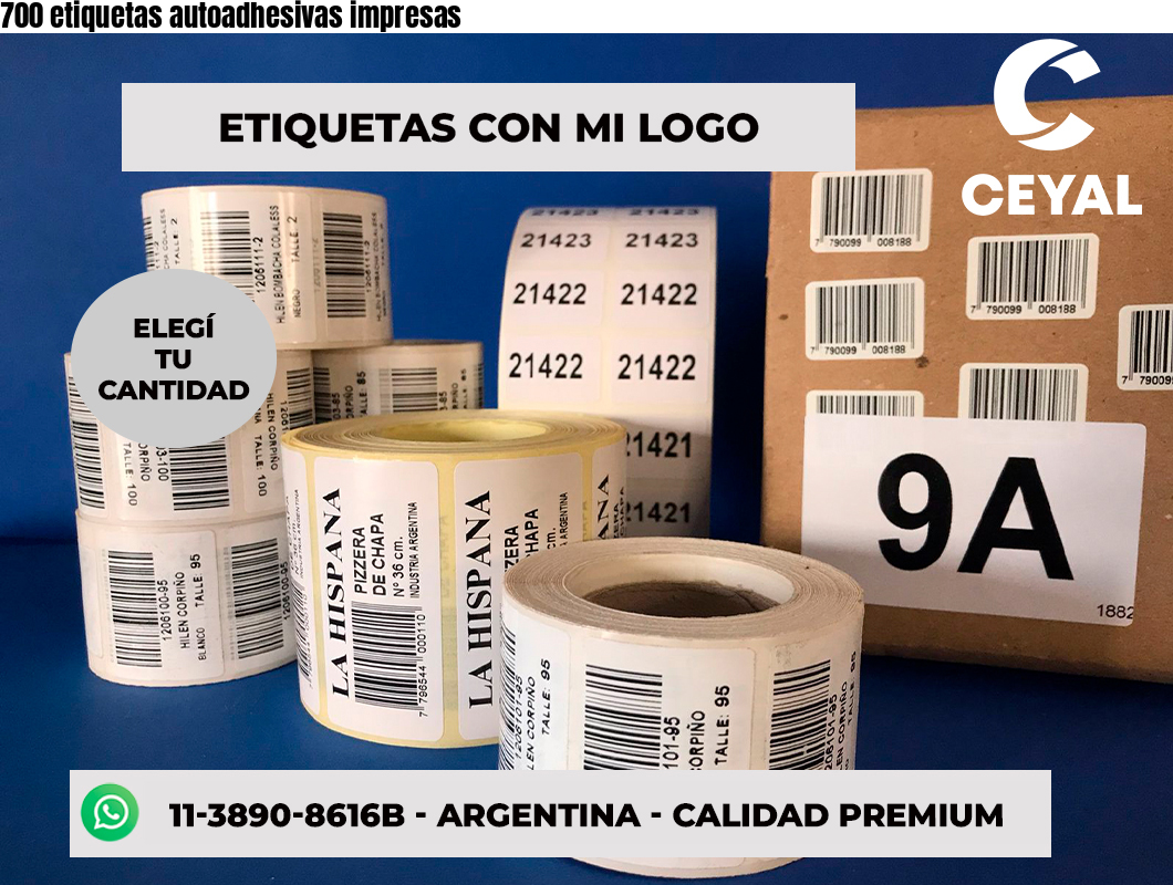 700 etiquetas autoadhesivas impresas