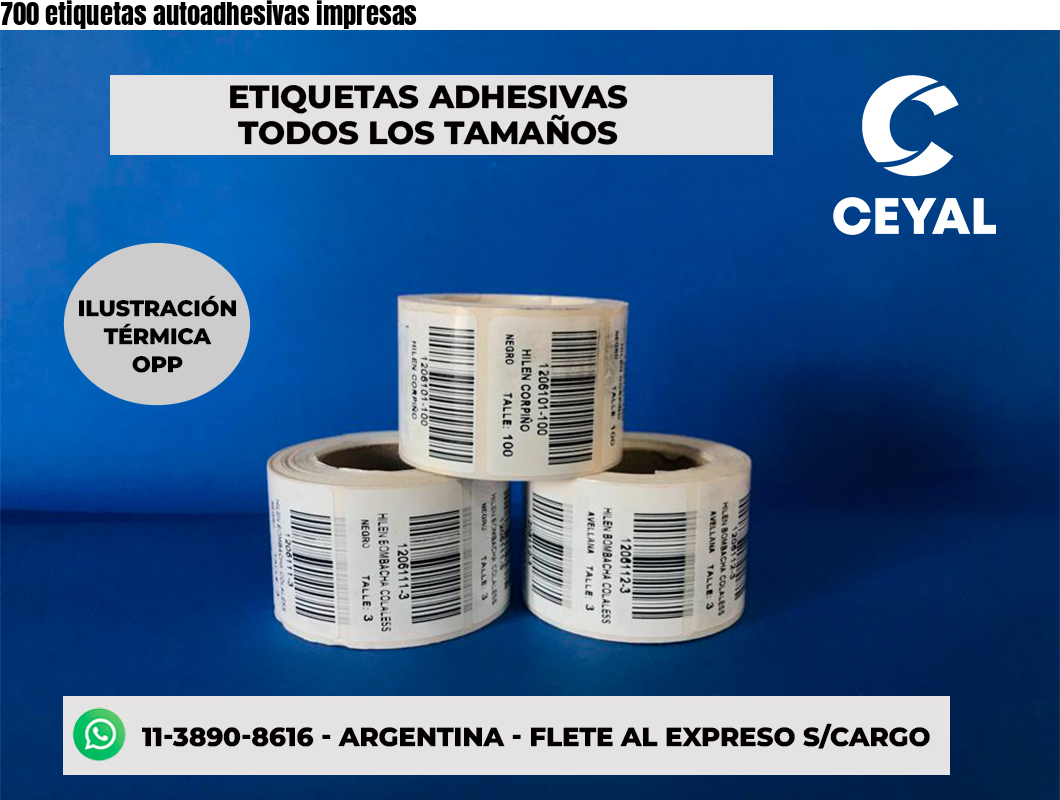 700 etiquetas autoadhesivas impresas