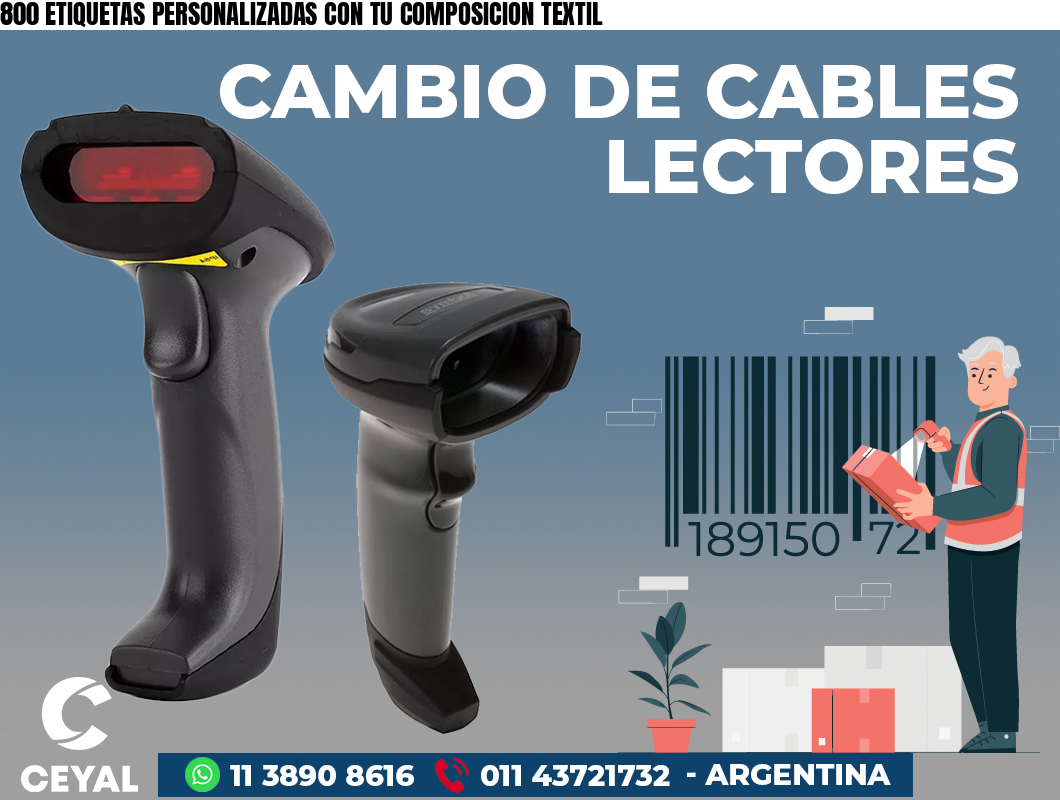 800 ETIQUETAS PERSONALIZADAS CON TU COMPOSICION TEXTIL