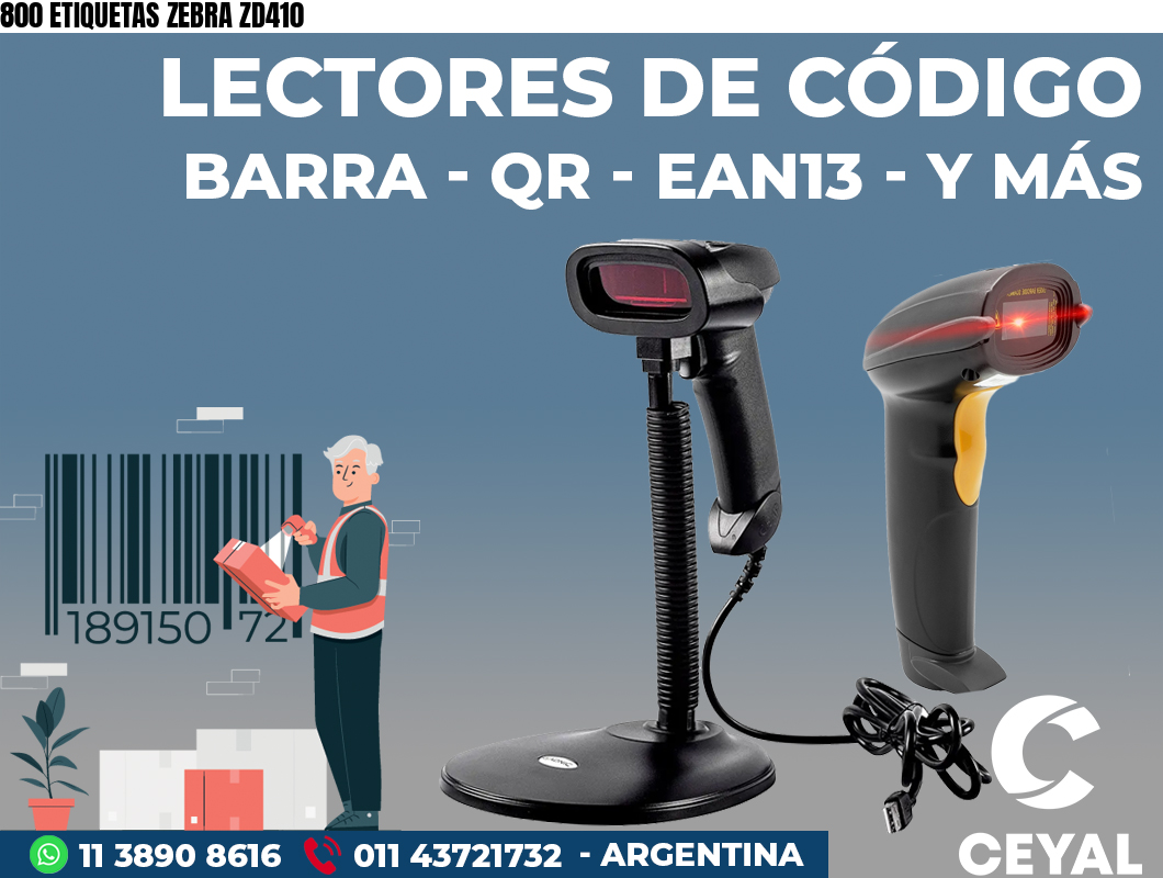 800 ETIQUETAS ZEBRA ZD410