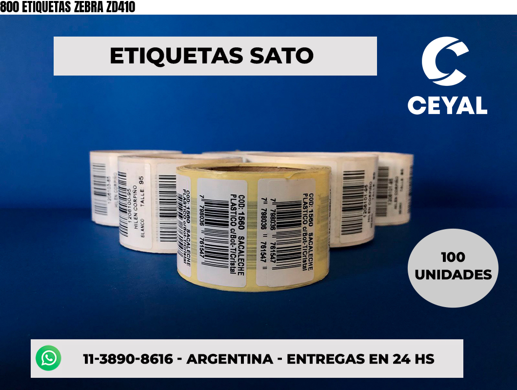 800 ETIQUETAS ZEBRA ZD410