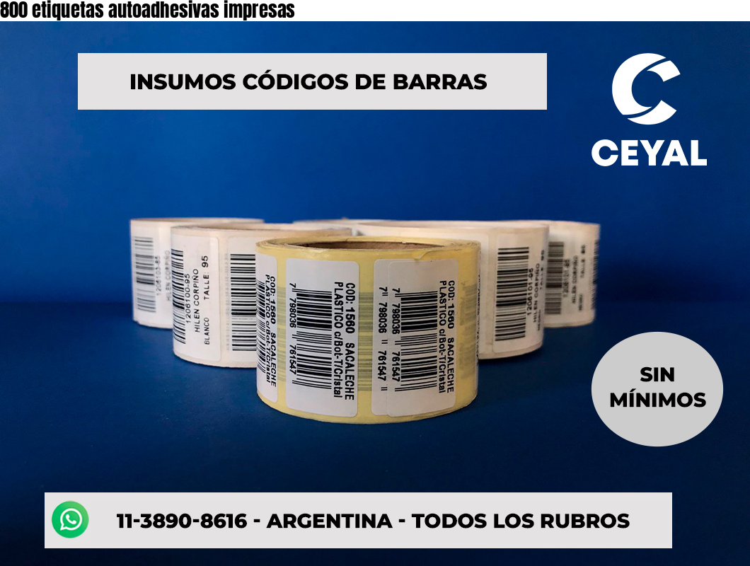 800 etiquetas autoadhesivas impresas