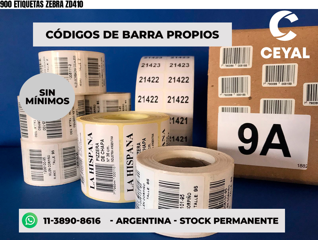 900 ETIQUETAS ZEBRA ZD410