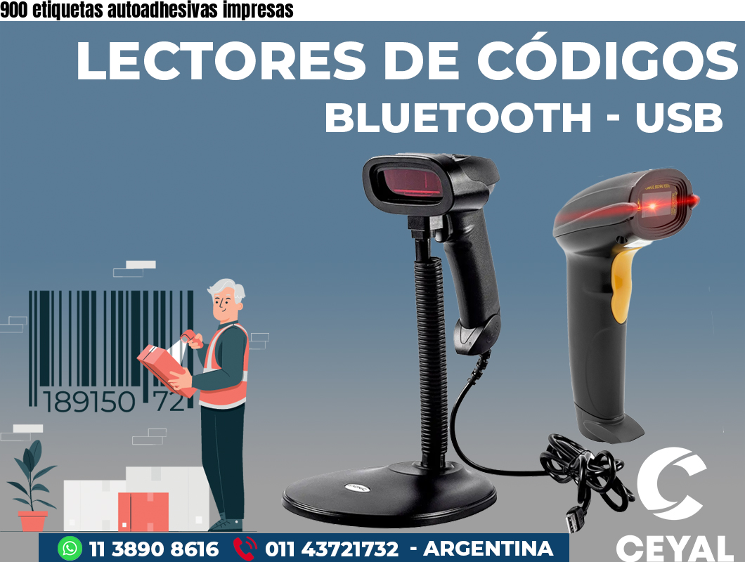 900 etiquetas autoadhesivas impresas