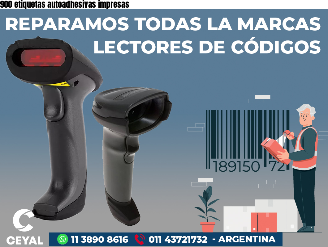 900 etiquetas autoadhesivas impresas