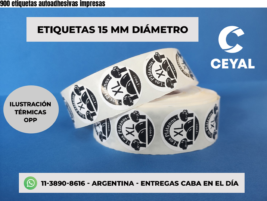 900 etiquetas autoadhesivas impresas