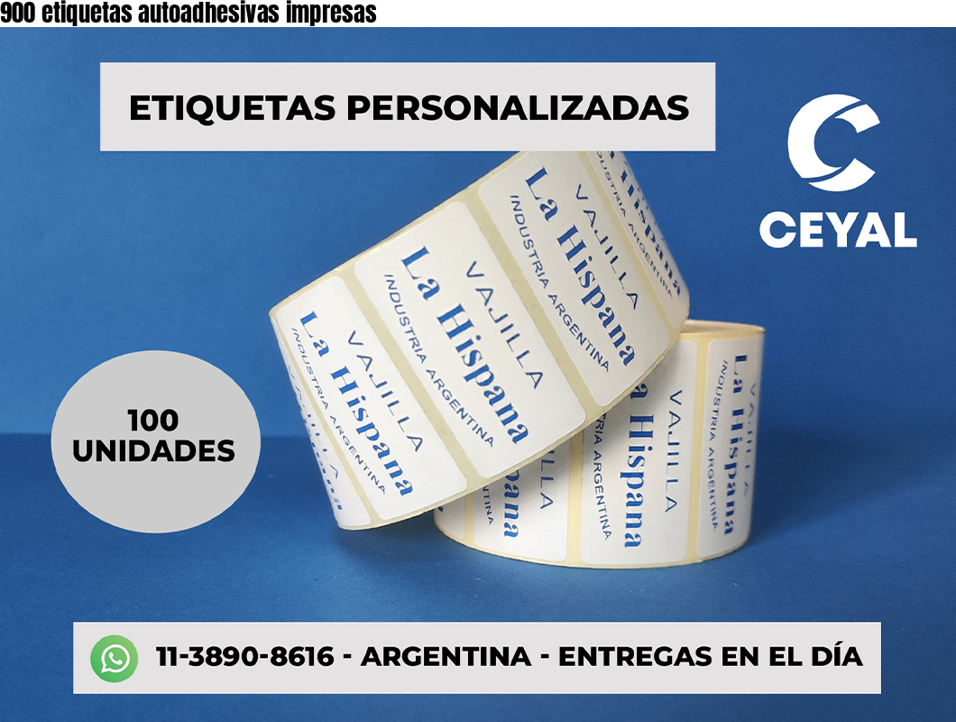 900 etiquetas autoadhesivas impresas