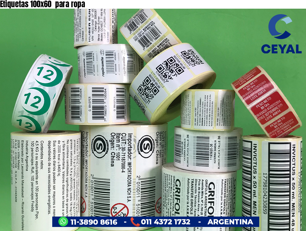 Etiquetas 100x60 para ropa