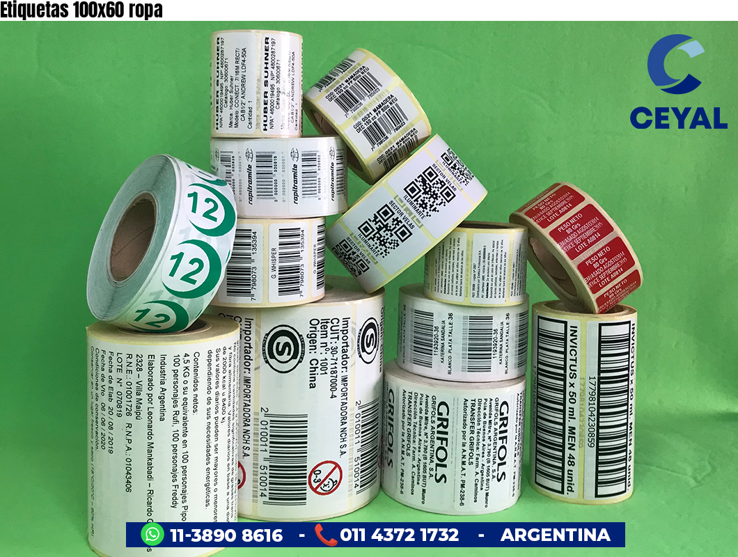 Etiquetas 100x60 ropa