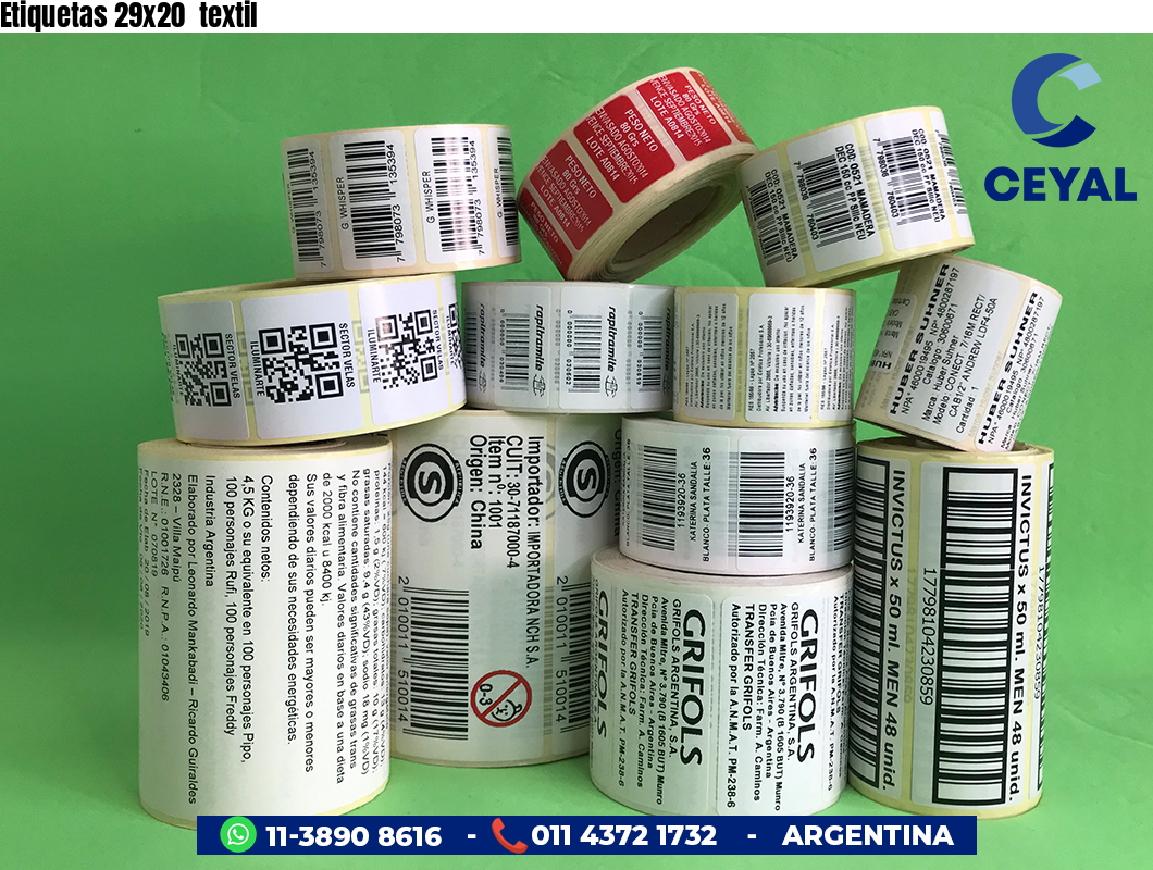 Etiquetas 29x20 textil