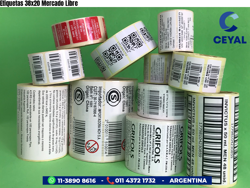 Etiquetas 38x20 Mercado Libre