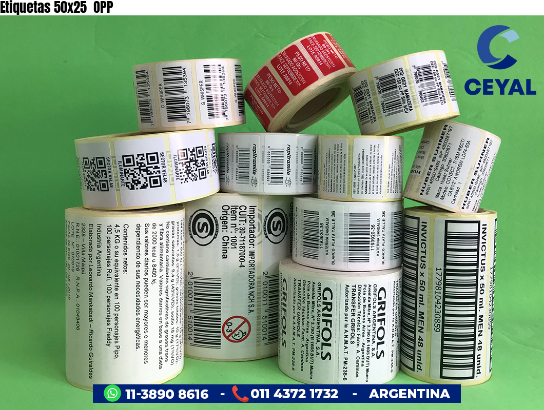Etiquetas 50x25 OPP