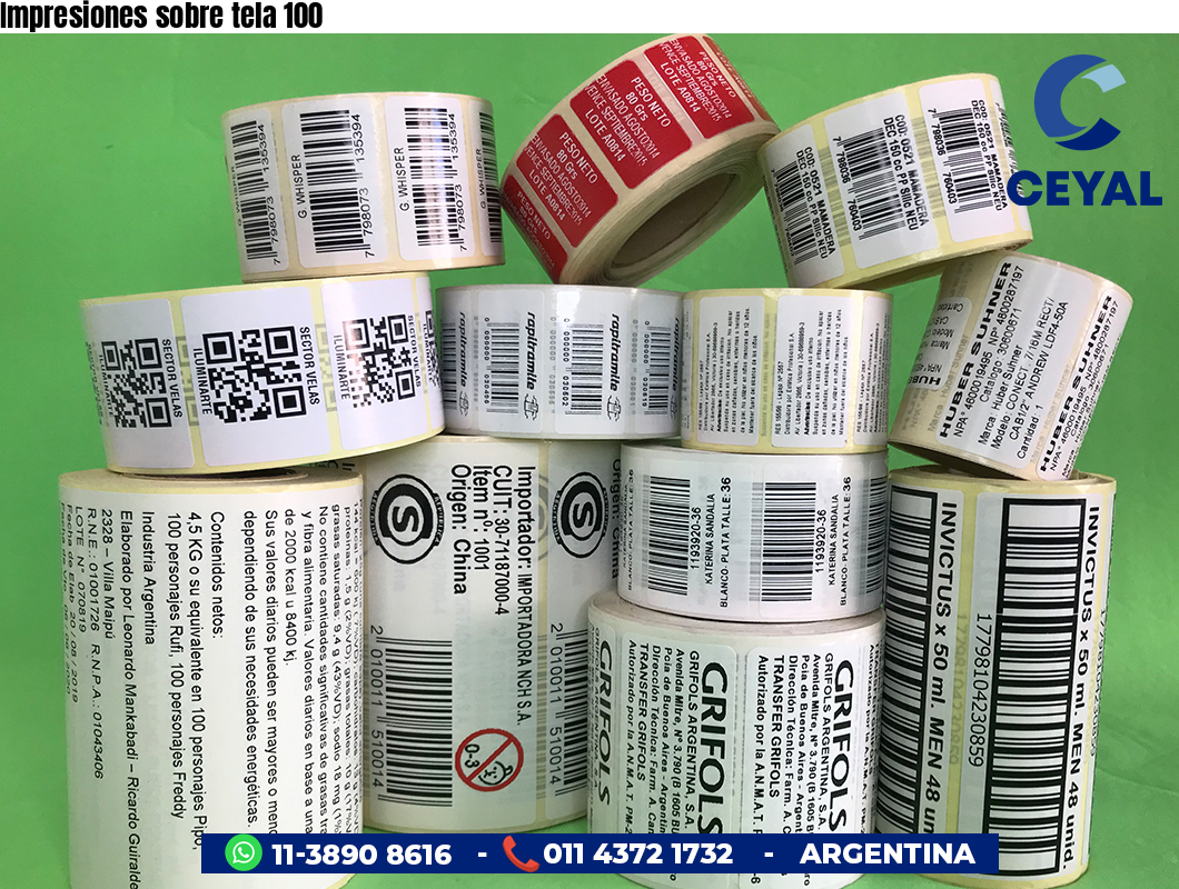 Impresiones sobre tela 100