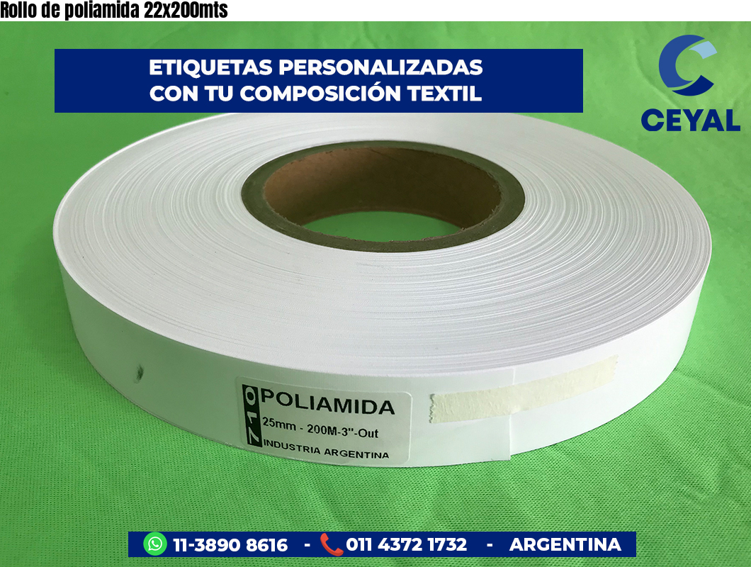 Rollo de poliamida 22x200mts
