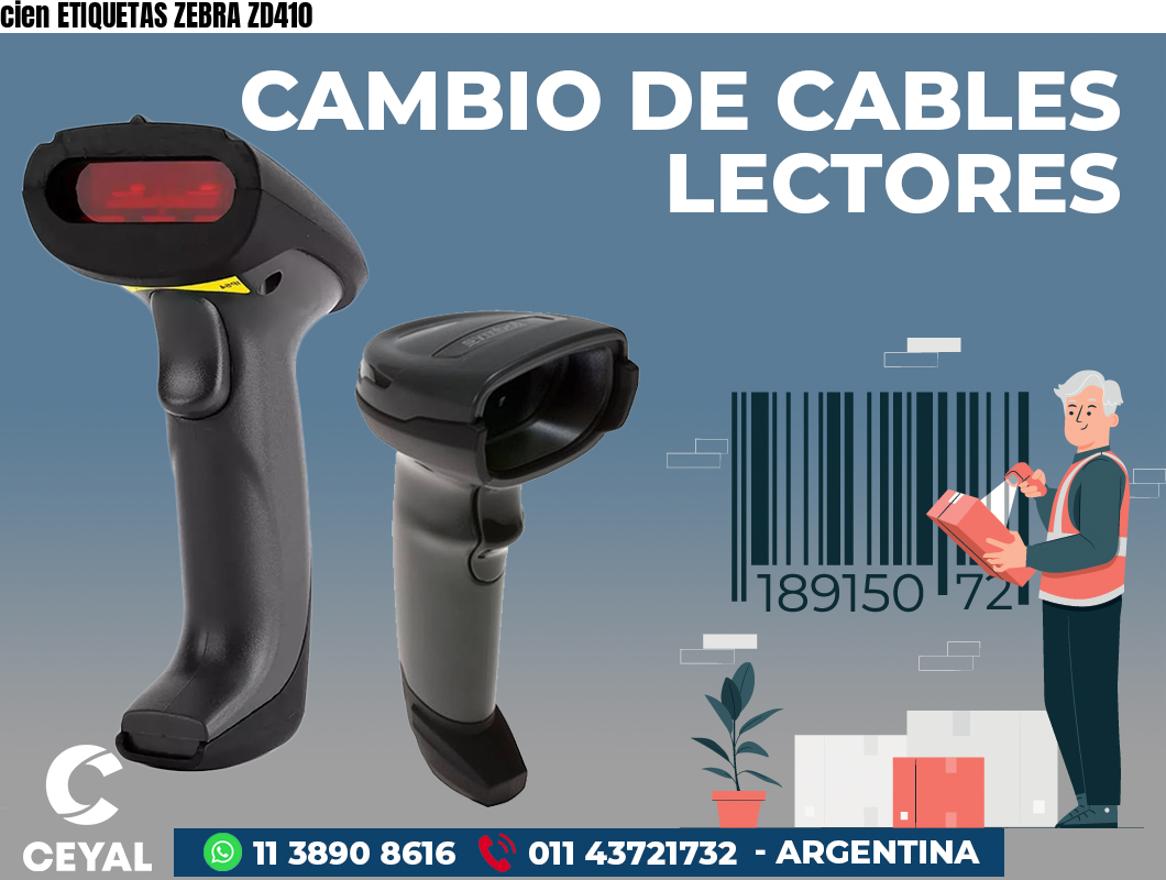 cien ETIQUETAS ZEBRA ZD410