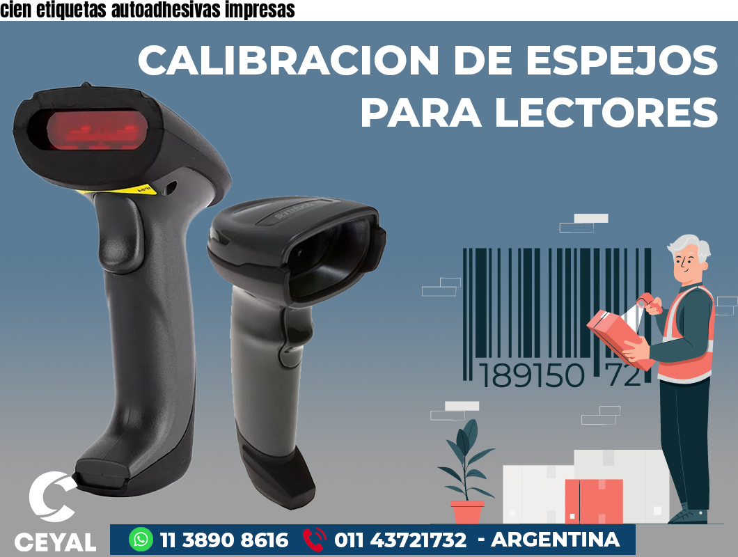 cien etiquetas autoadhesivas impresas
