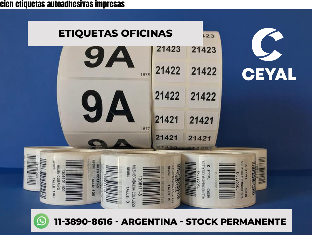 cien etiquetas autoadhesivas impresas