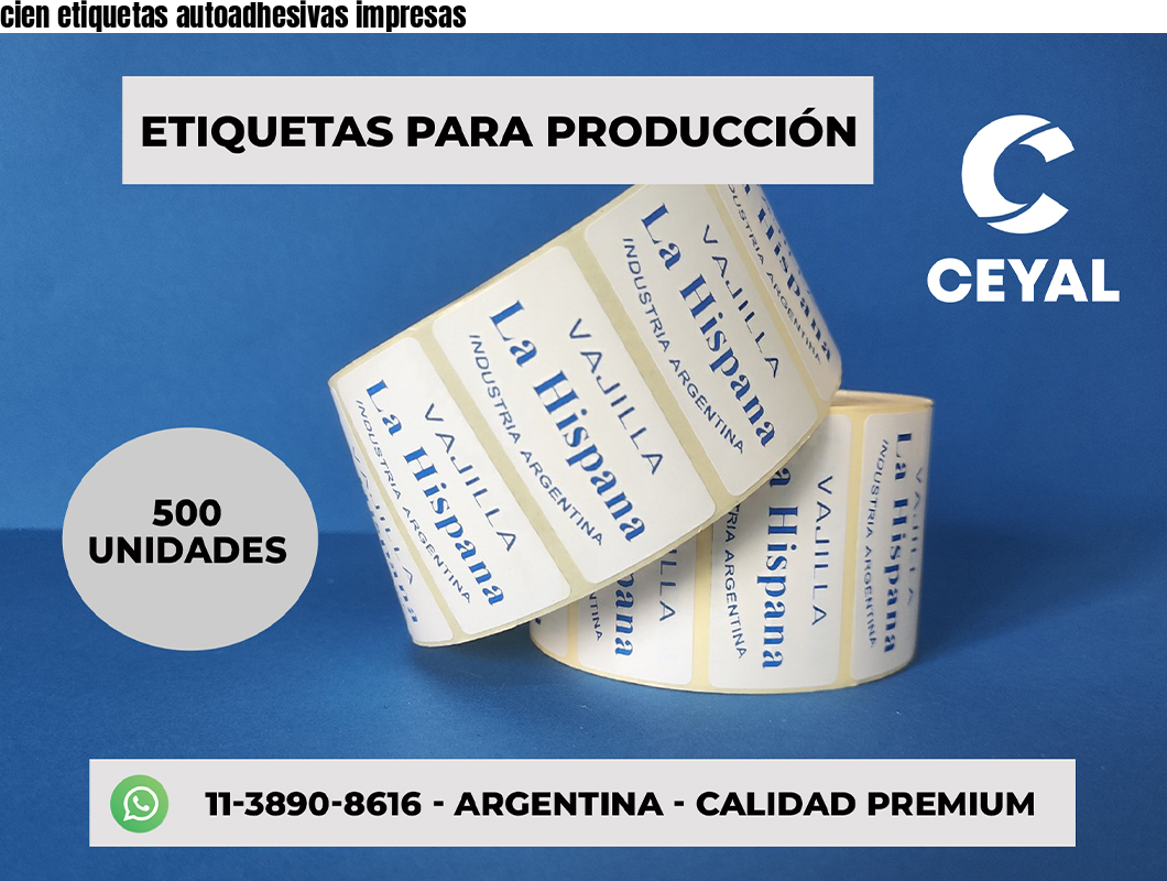 cien etiquetas autoadhesivas impresas