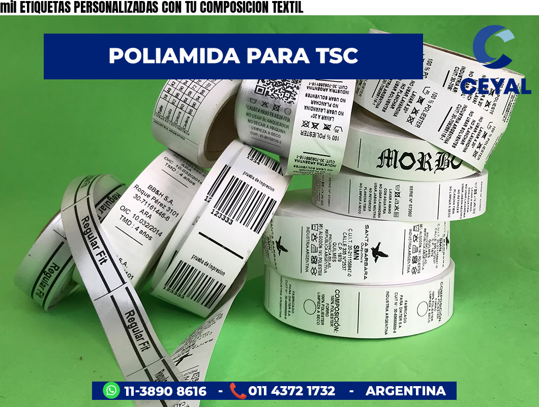 mil ETIQUETAS PERSONALIZADAS CON TU COMPOSICION TEXTIL