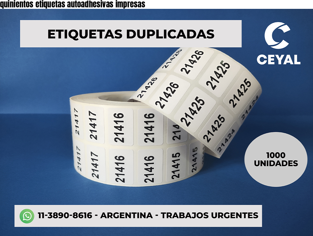 quinientos etiquetas autoadhesivas impresas