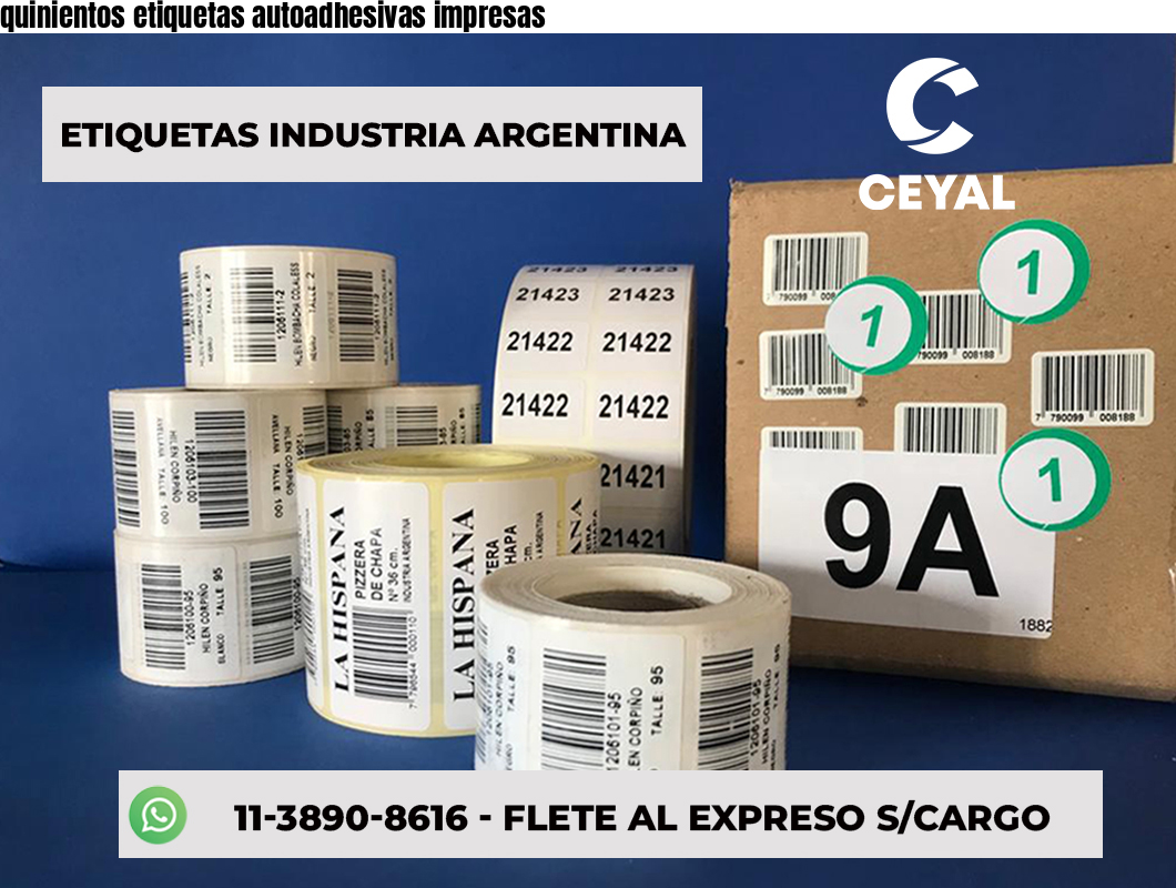 quinientos etiquetas autoadhesivas impresas