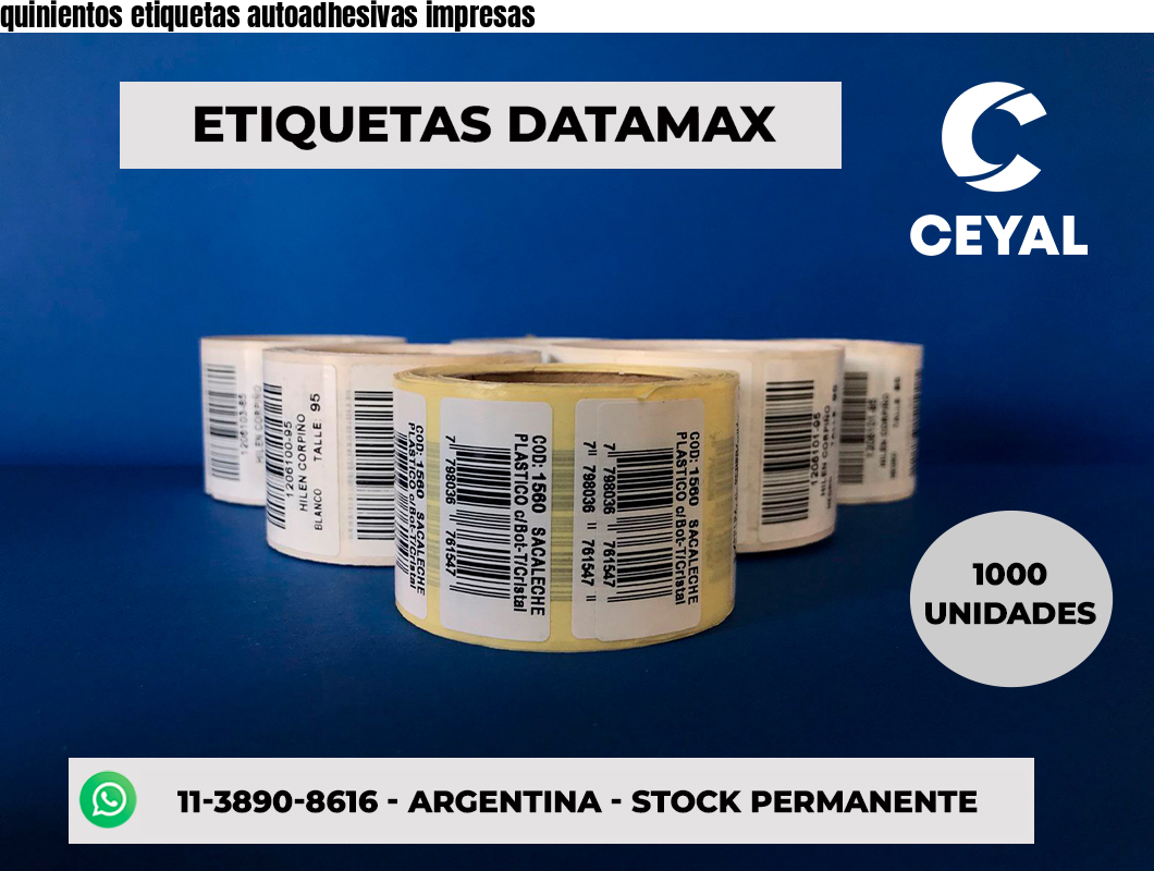 quinientos etiquetas autoadhesivas impresas