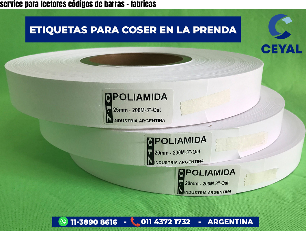 service para lectores códigos de barras - fabricas