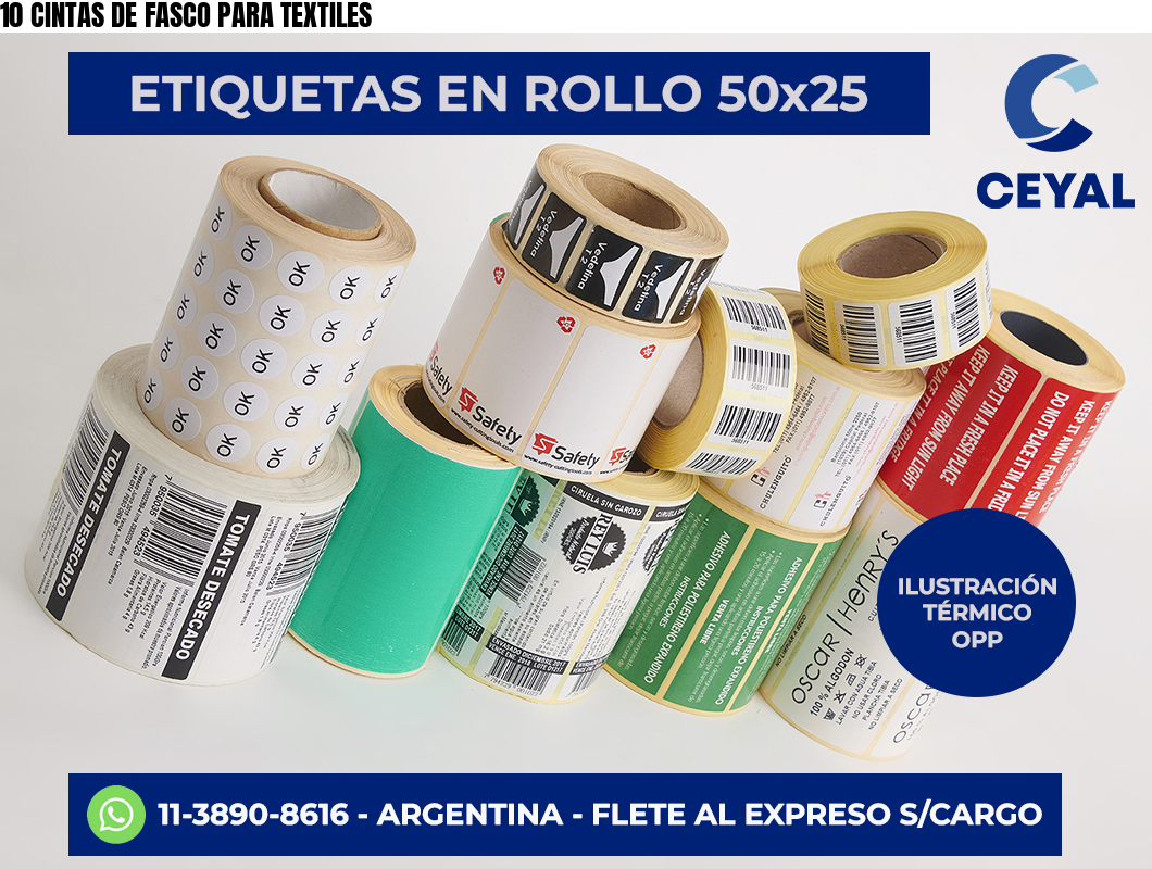10 CINTAS DE FASCO PARA TEXTILES