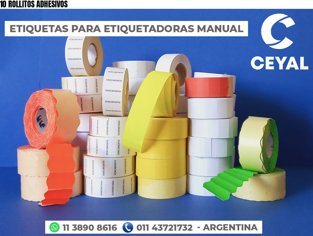 10 ROLLITOS ADHESIVOS
