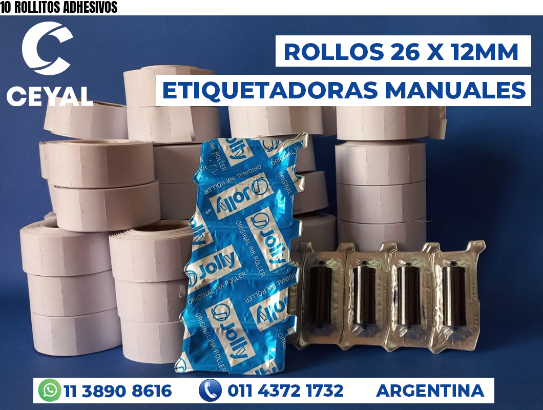 10 ROLLITOS ADHESIVOS