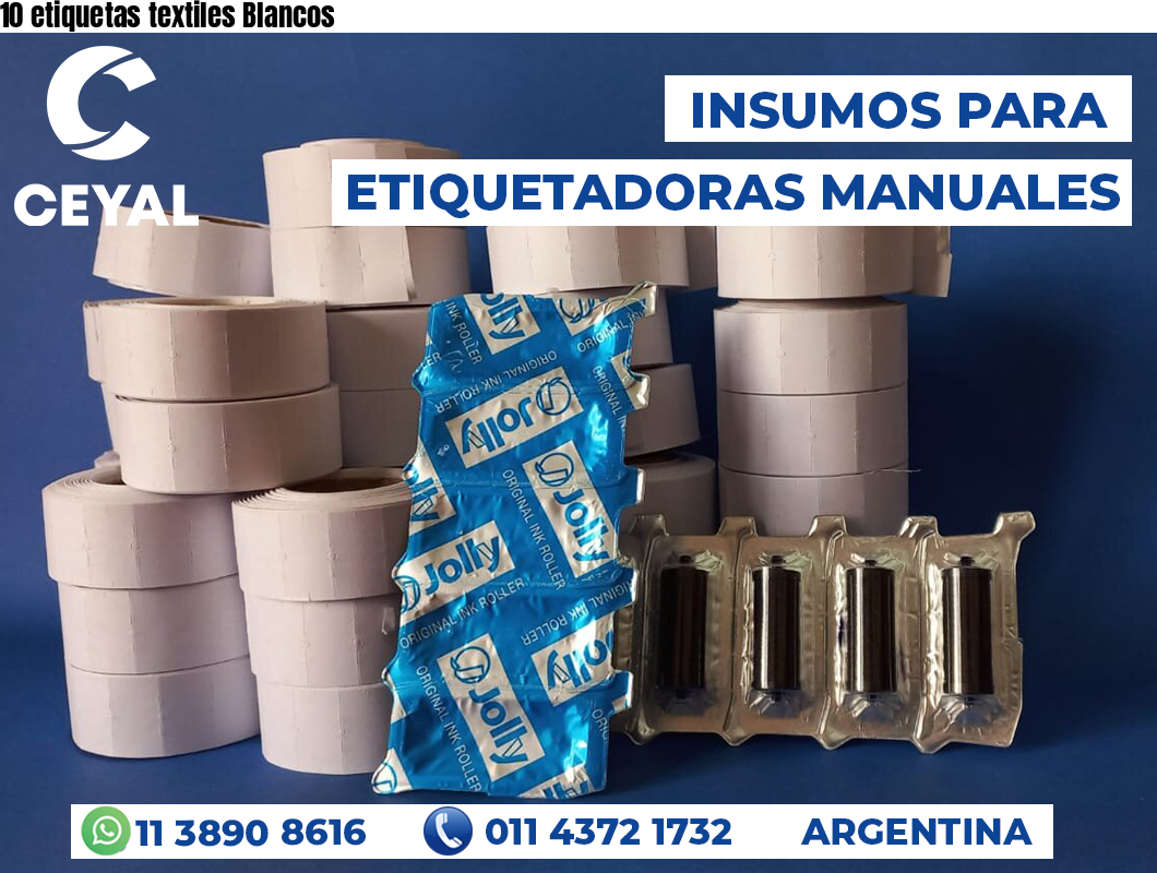 10 etiquetas textiles Blancos