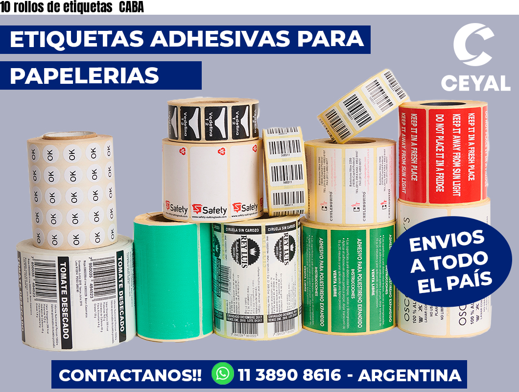 10 rollos de etiquetas CABA