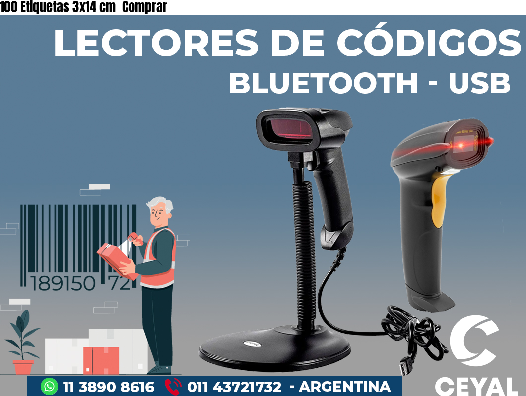 100 Etiquetas 3x14 cm  Comprar