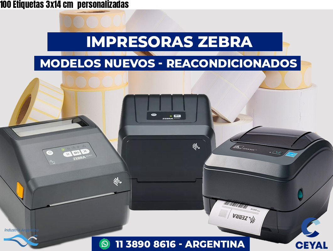 100 Etiquetas 3x14 cm  personalizadas