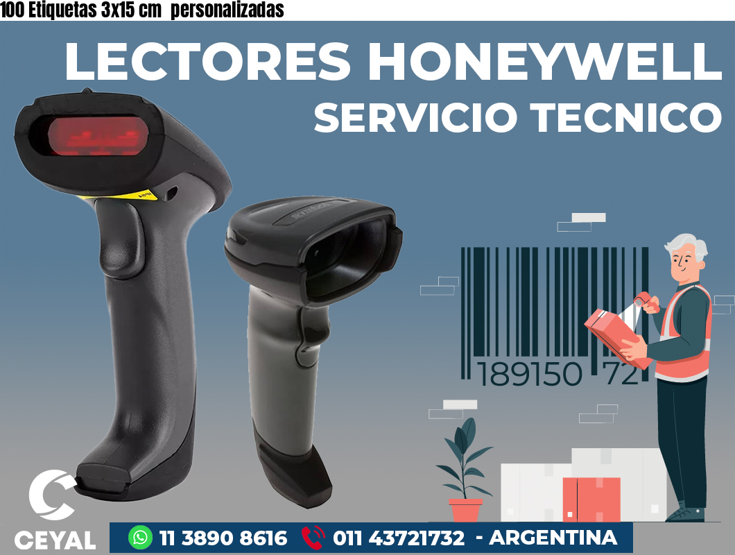 100 Etiquetas 3x15 cm  personalizadas