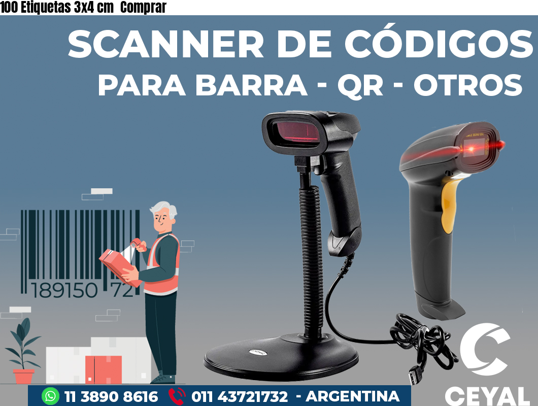 100 Etiquetas 3x4 cm  Comprar