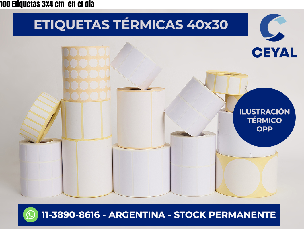 100 Etiquetas 3×4 cm  en el dia