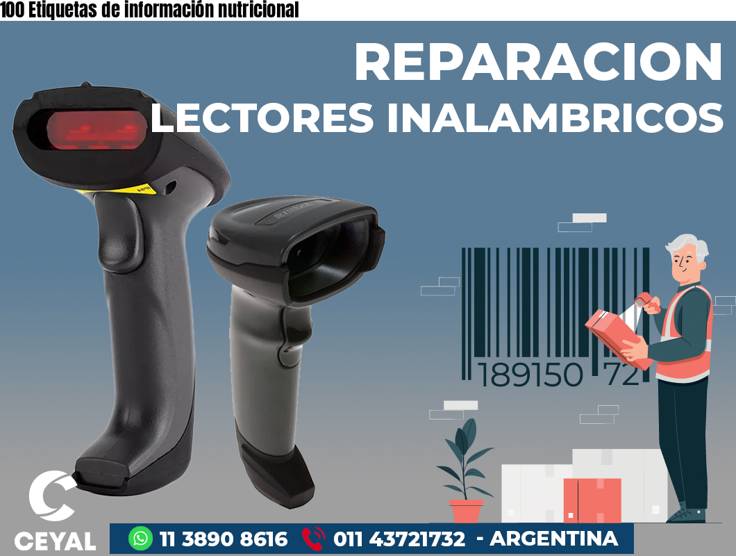 100 Etiquetas de información nutricional