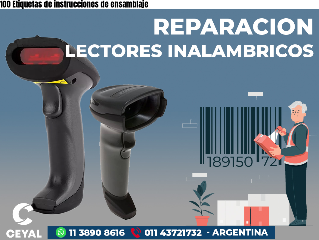 100 Etiquetas de instrucciones de ensamblaje
